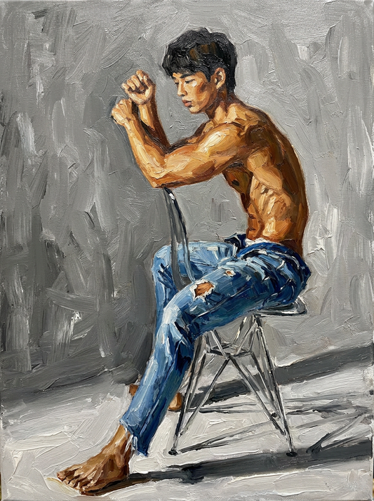 peinture huile sur toile faite sur commande - PORTRAIT BOGOSSE