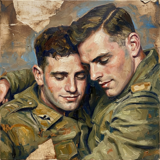 peinture huile sur toile faite sur commande - PORTRAIT BOGOSSE GAY LOVERS