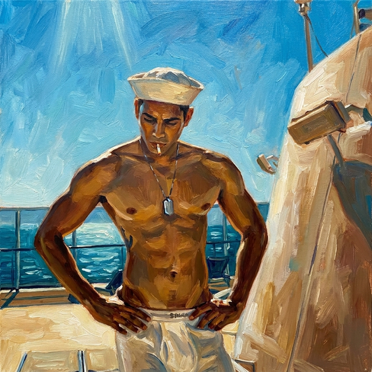 peinture huile sur toile faite sur commande - PORTRAIT BOGOSSE SAILOR