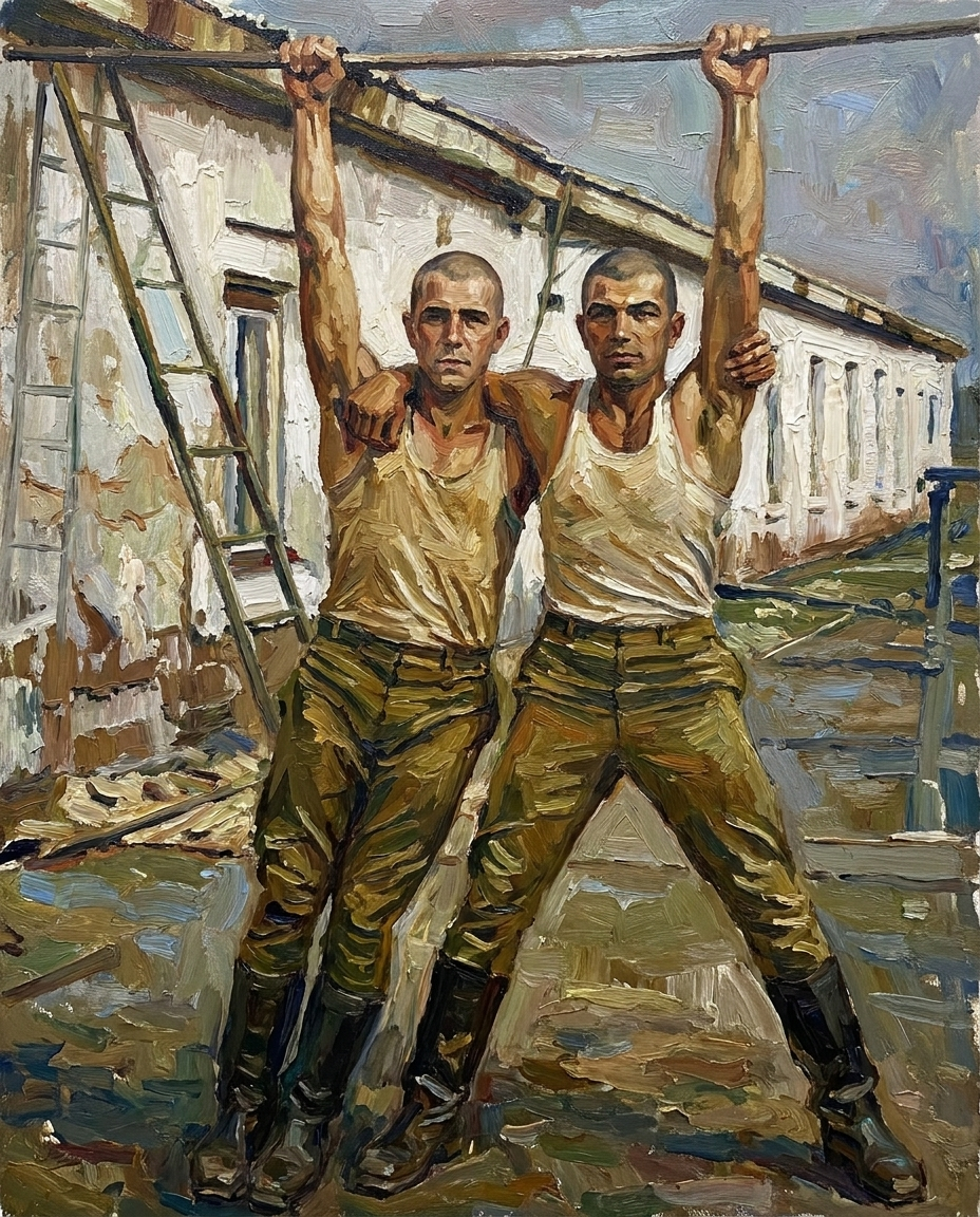 peinture huile sur toile faite sur commande - PORTRAIT BOGOSSE GAY LOVERS