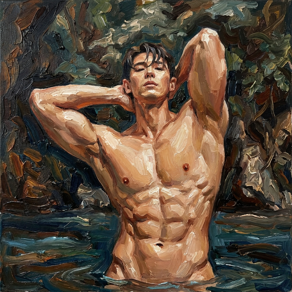 peinture huile sur toile faite sur commande - PORTRAIT BOGOSSE ASIATIQUE