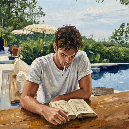 peinture huile sur toile faite sur commande - PORTRAIT BOGOSSE LECTURE