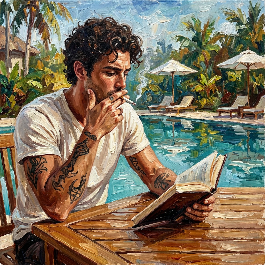 peinture huile sur toile faite sur commande - PORTRAIT BOGOSSE LECTURE