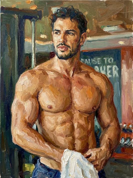 peinture huile sur toile faite sur commande - PORTRAIT TORSE