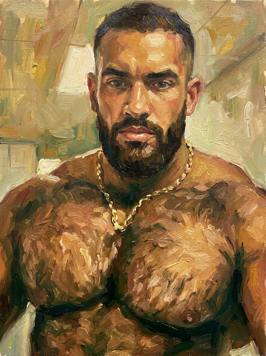 peinture huile sur toile faite sur commande - PORTRAIT TORSE