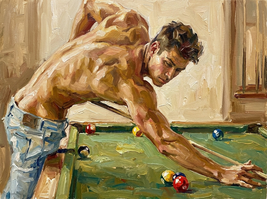 peinture huile sur toile faite sur commande - PORTRAIT BILLARD