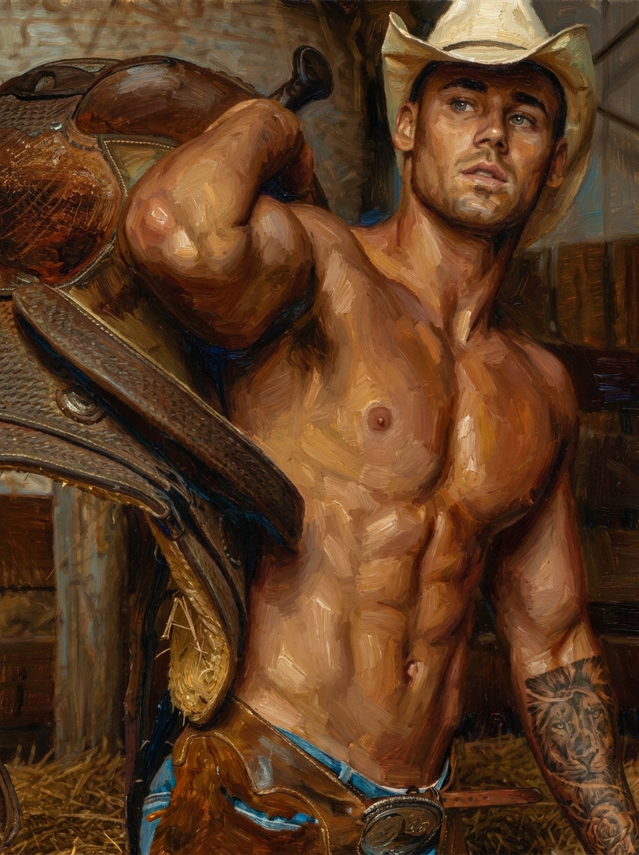 peinture huile sur toile faite sur commande - PORTRAIT RANCH