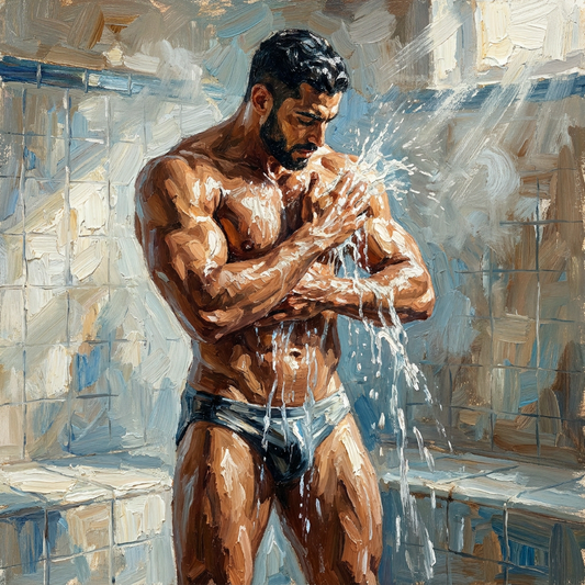 peinture huile sur toile faite sur commande - PORTRAIT hammam