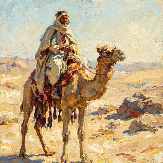 peinture huile sur toile faite sur commande - PORTRAIT BEDOUIN DESERT