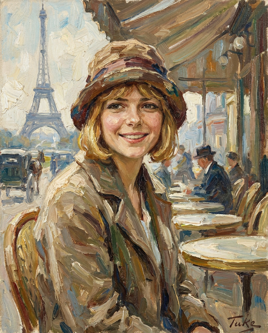 peinture huile sur toile faite sur commande - PORTRAIT FRANCE A PARIS