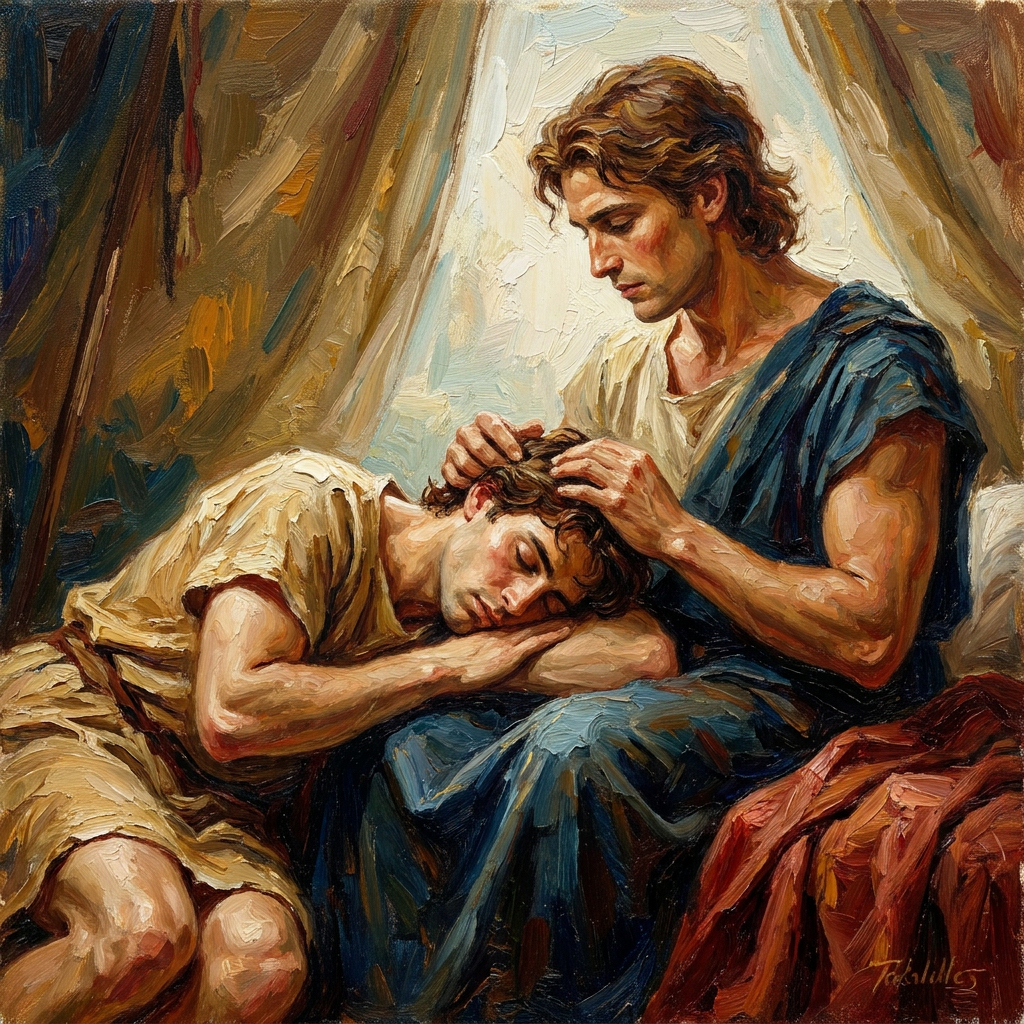 peinture huile sur toile faite sur commande - PORTRAIT GAY LOVERS