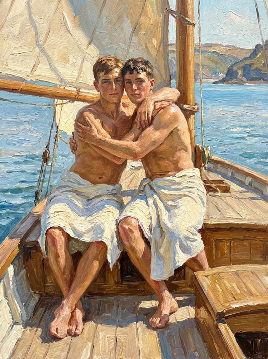 peinture huile sur toile faite sur commande - PORTRAIT GAY LOVE