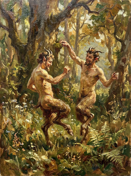peinture huile sur toile faite sur commande - PORTRAIT FAUN