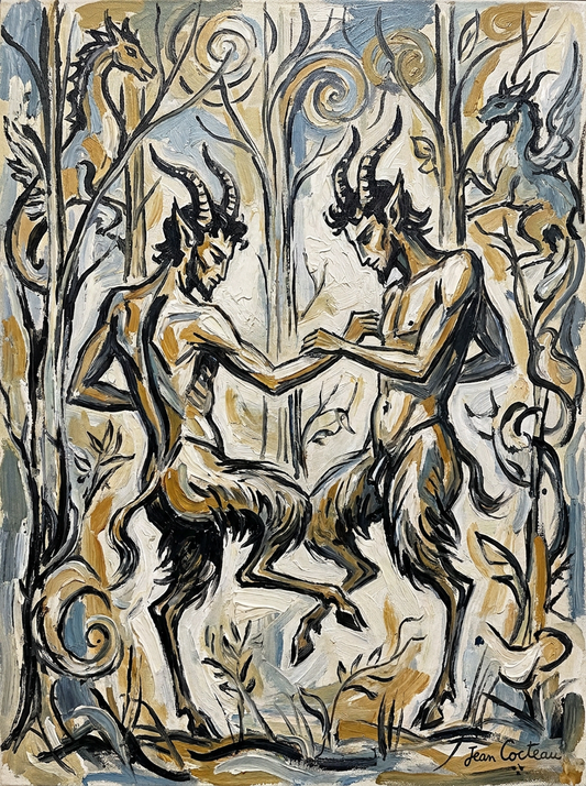 peinture huile sur toile faite sur commande - PORTRAIT FAUN