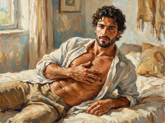 peinture huile sur toile faite sur commande - PORTRAIT CARESSE