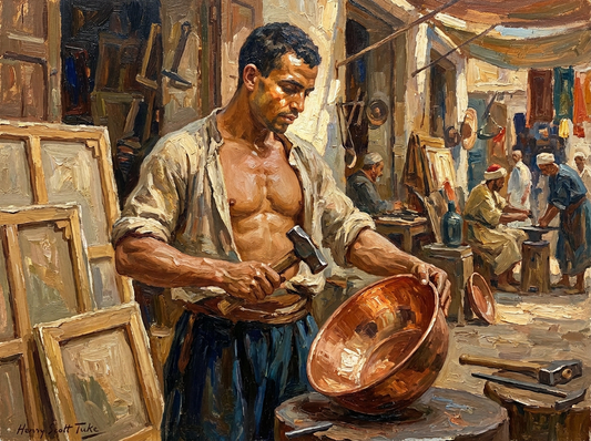 peinture huile sur toile faite sur commande - PORTRAIT AU SOUK