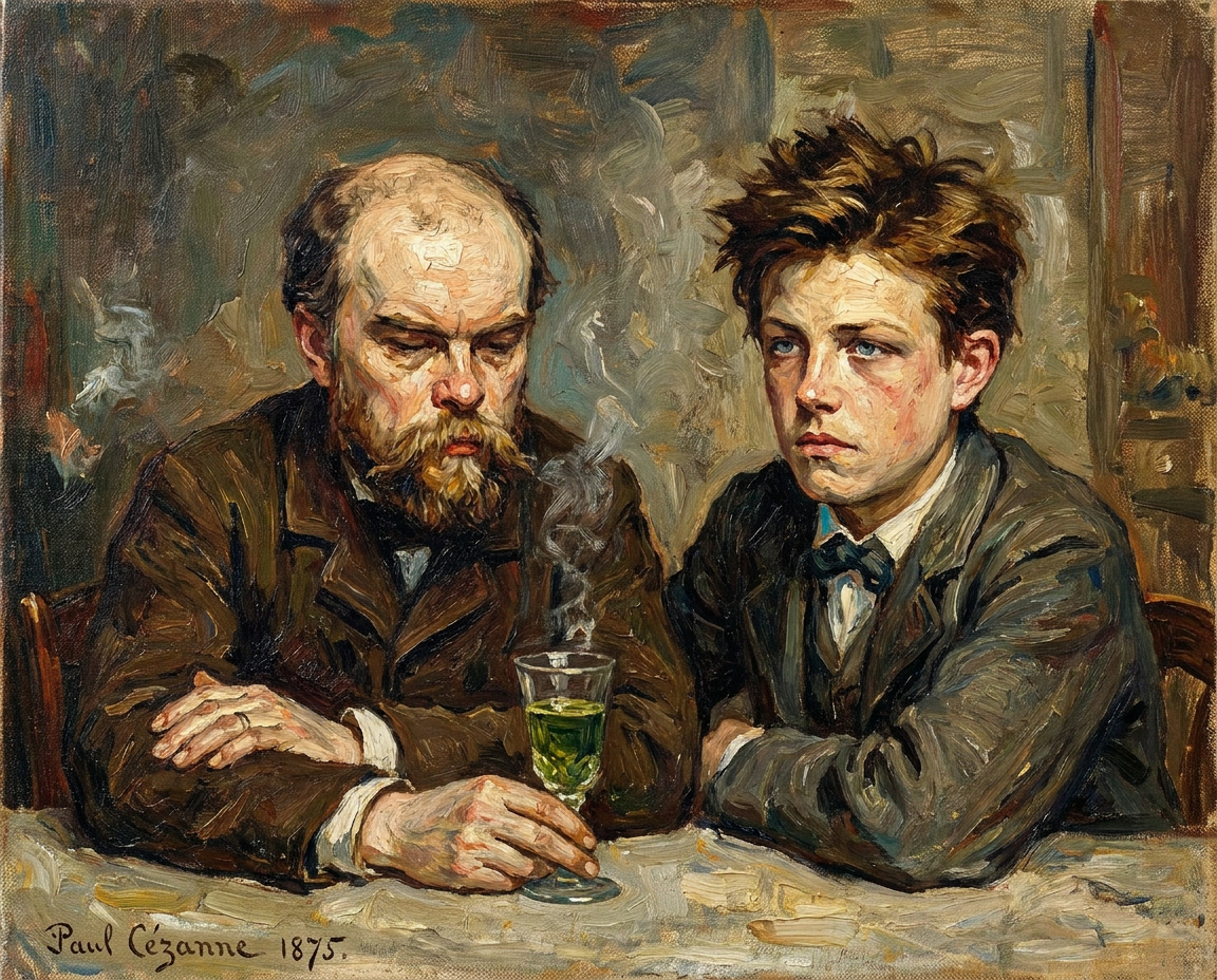 peinture huile sur toile faite sur commande - PORTRAIT RAIMBAUD ET VERLAINE