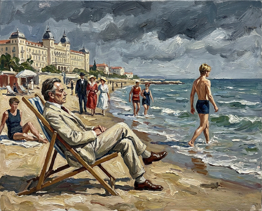 peinture huile sur toile faite sur commande - PLAGE AUTRE TEMPS