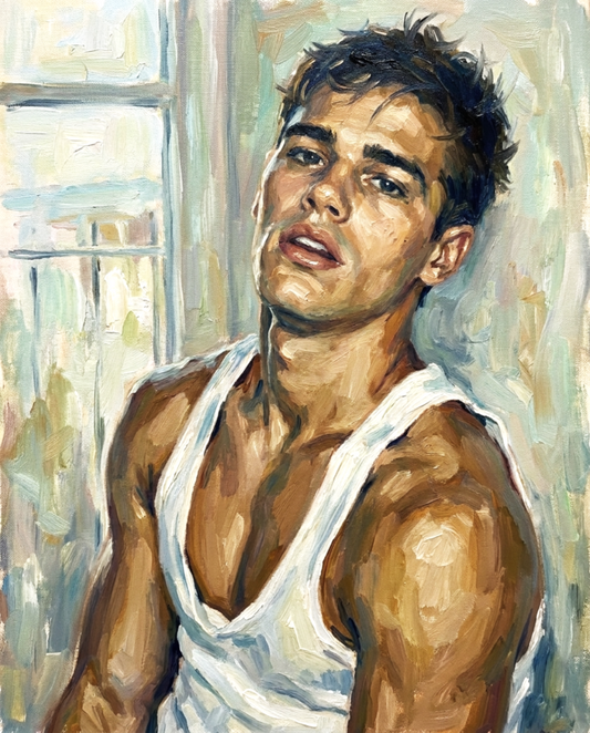 peinture huile sur toile faite sur commande - PORTRAIT BOUCHE