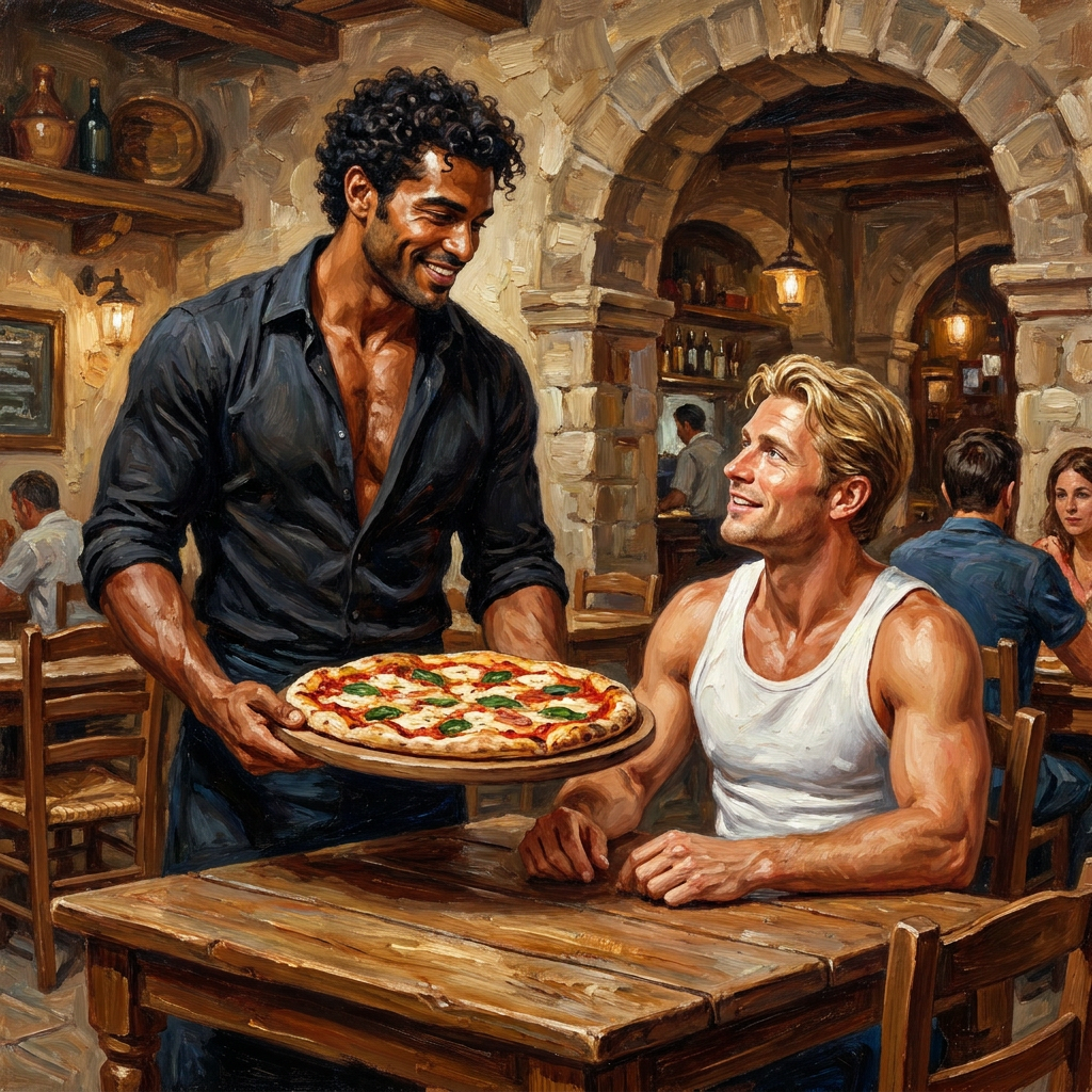 peinture huile sur toile faite sur commande - PORTRAIT BOGOSSE gay lovers