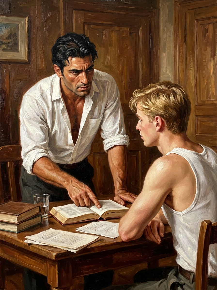 peinture huile sur toile faite sur commande - PORTRAIT BOGOSSE gay lovers
