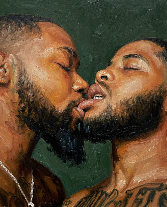 peinture huile sur toile faite sur commande - PORTRAIT GAYS LOVERS