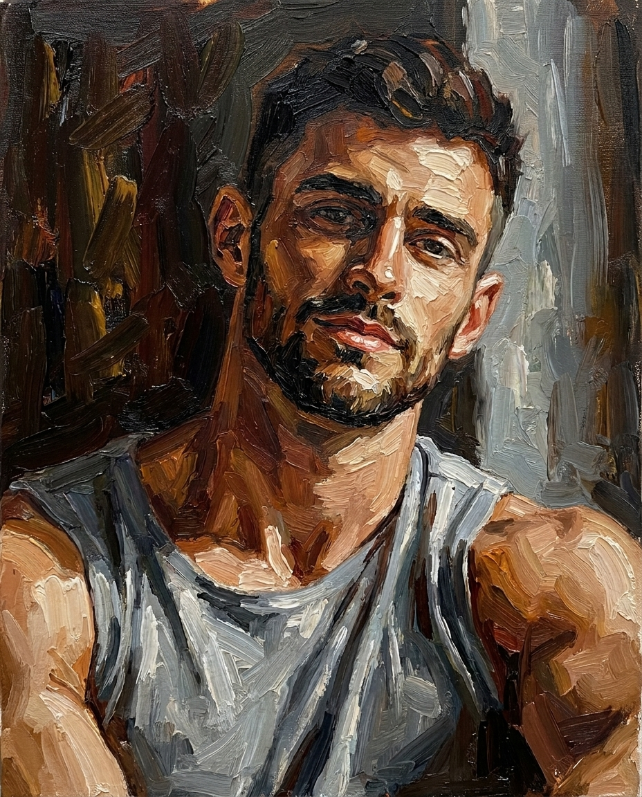 peinture huile sur toile faite sur commande - PORTRAIT BOGOSSE