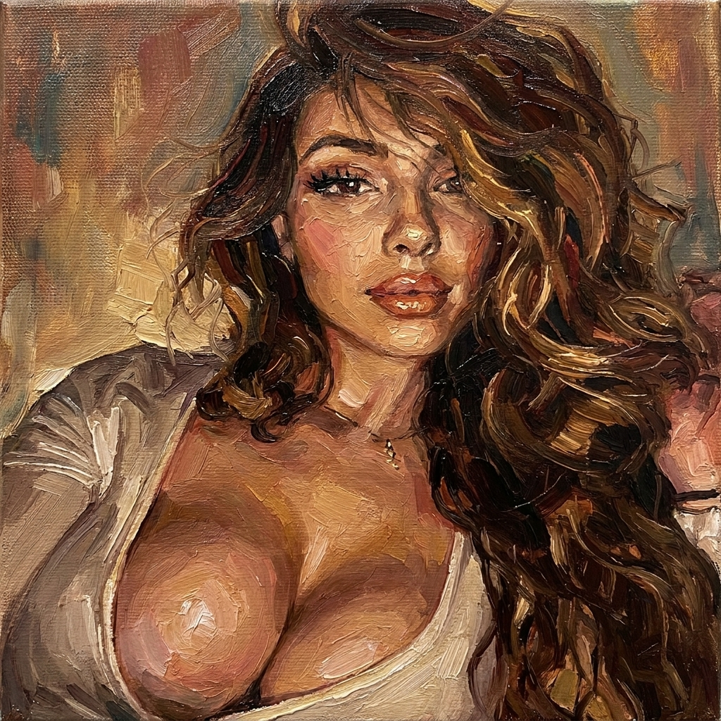 peinture huile sur toile faite sur commande - PORTRAIT BIMBO