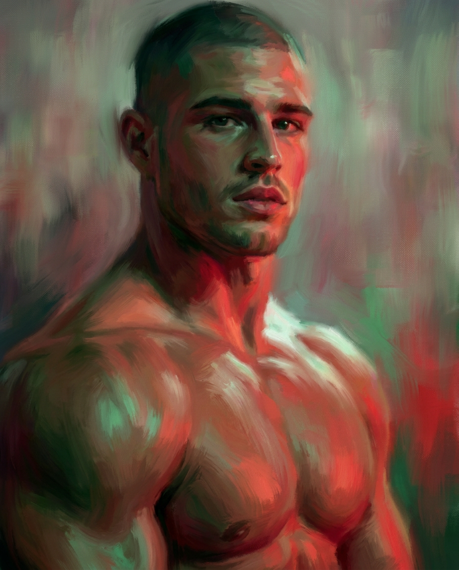 peinture huile sur toile faite sur commande - PORTRAIT BOGOSSE FLOU