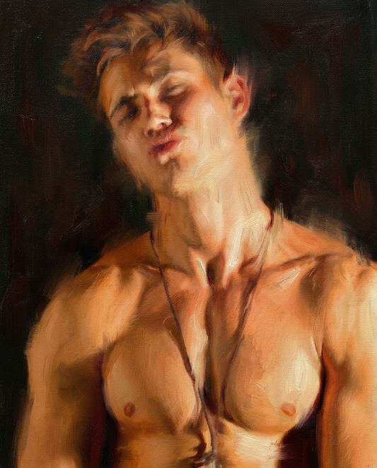 peinture huile sur toile faite sur commande - PORTRAIT BOGOSSE FLOU