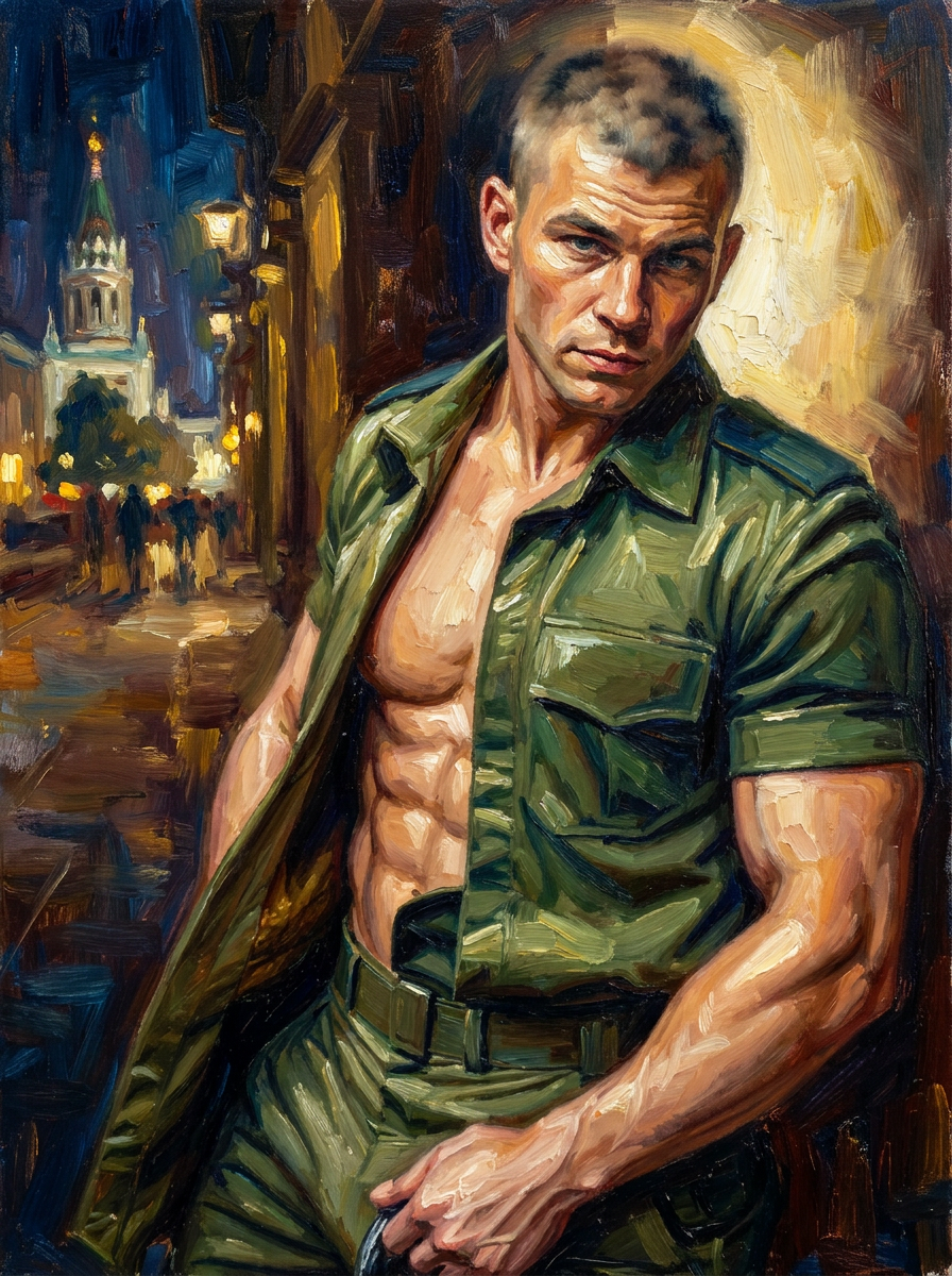 peinture huile sur toile faite sur commande - PORTRAIT BOGOSSE SOLDAT