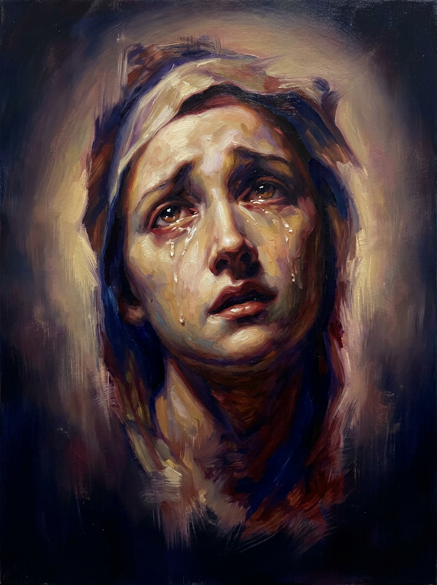 peinture huile sur toile faite sur commande - PORTRAIT PIETA