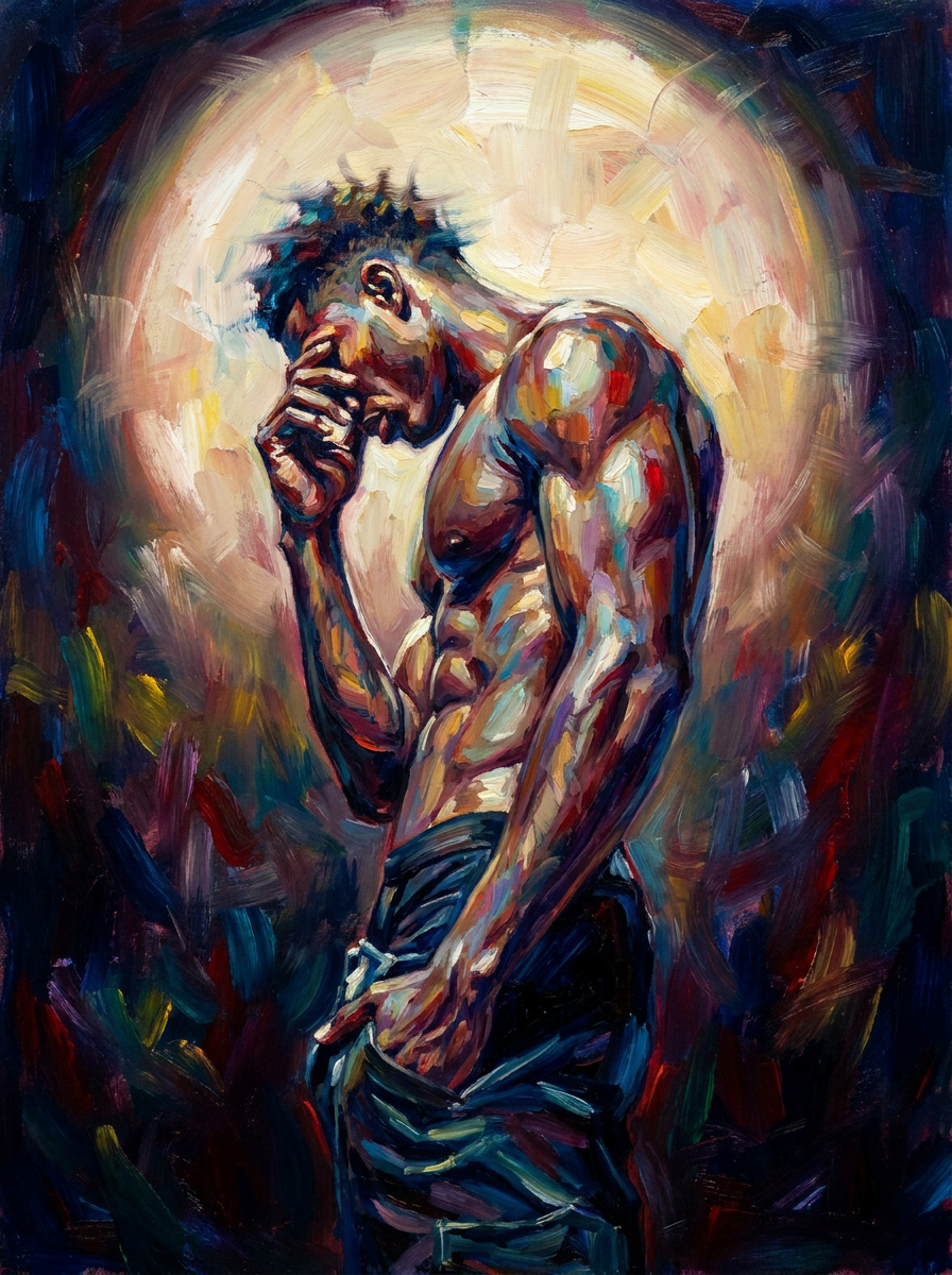 peinture huile sur toile faite sur commande - PORTRAIT BOGOSSE MYSTERE