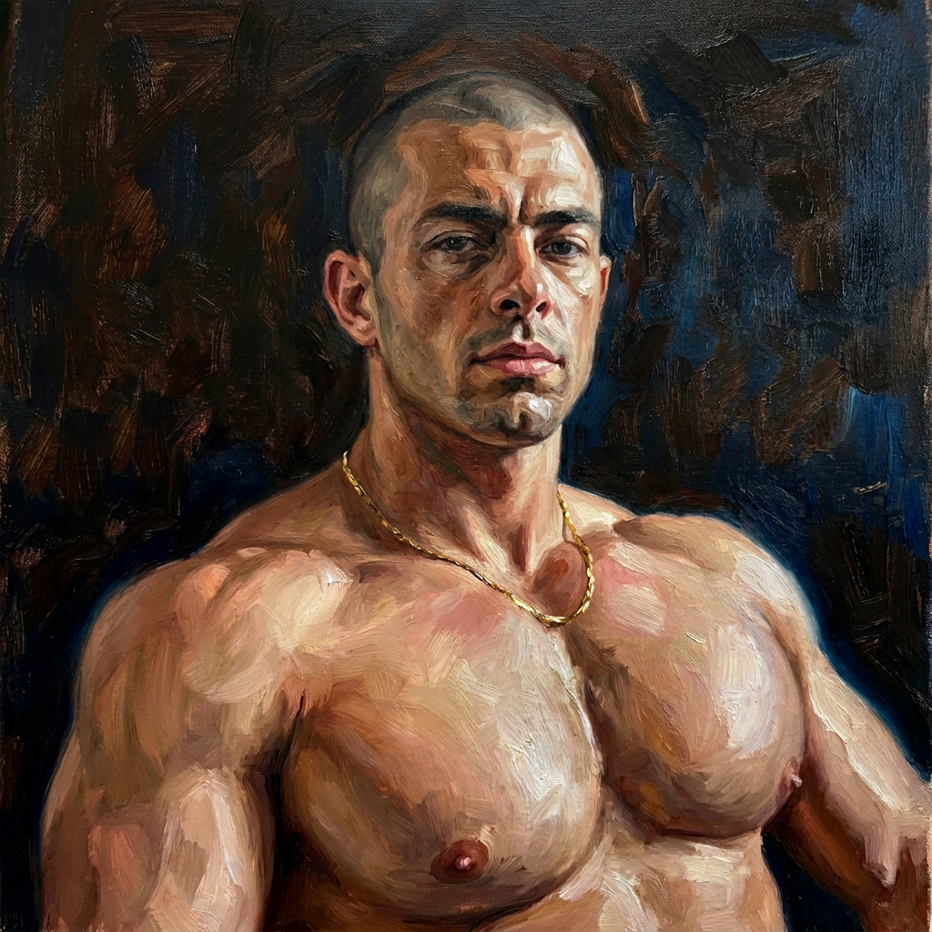 peinture huile sur toile faite sur commande - PORTRAIT BOGOSSE PECS