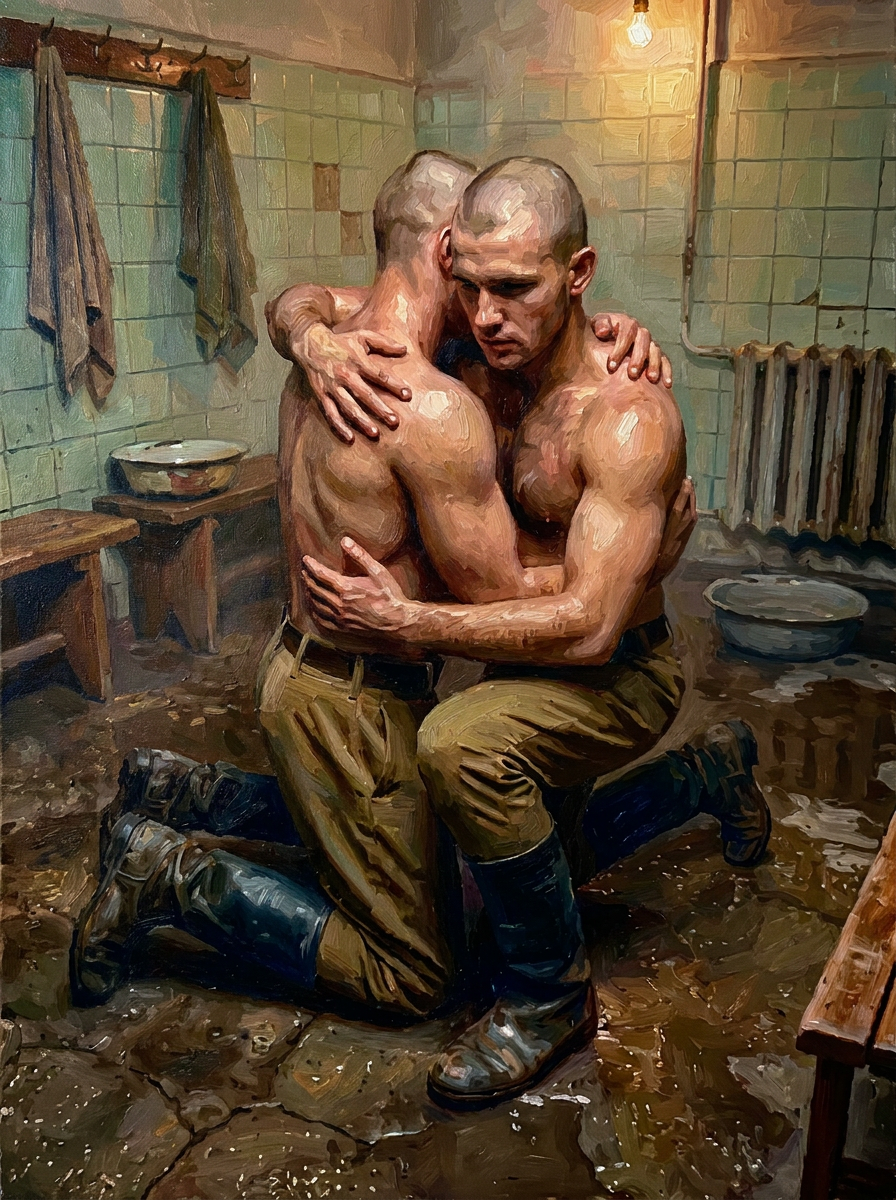 peinture huile sur toile faite sur commande - PORTRAIT BOGOSSE SOLDAT LOVERS