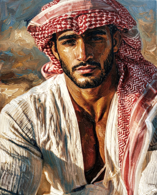 peinture huile sur toile faite sur commande - PORTRAIT DESERT