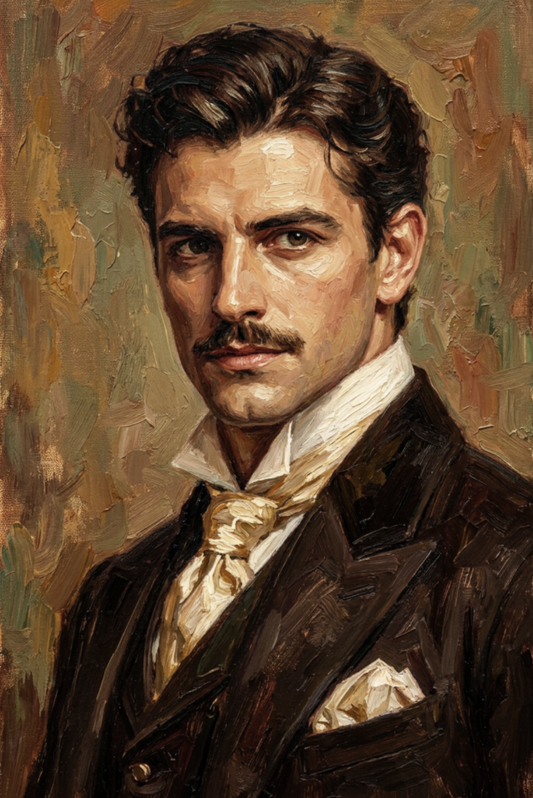peinture huile sur toile faite sur commande - PORTRAIT MONSIEUR