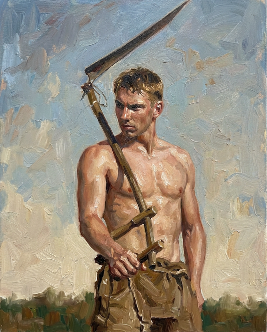 peinture huile sur toile faite sur commande - PORTRAIT PAYSAN