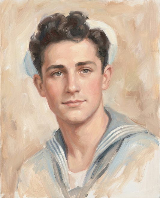 peinture huile sur toile faite sur commande - PORTRAIT NAVY