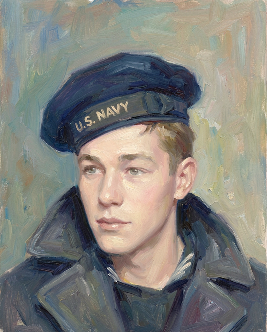 peinture huile sur toile faite sur commande - PORTRAIT NAVY