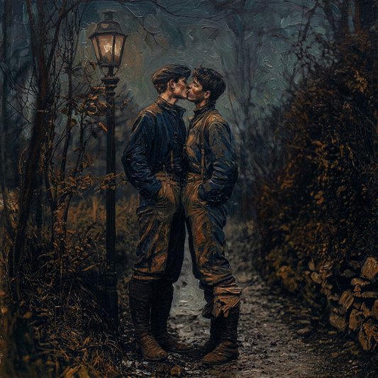 peinture huile sur toile faite sur commande - PORTRAIT GAY LOVERS
