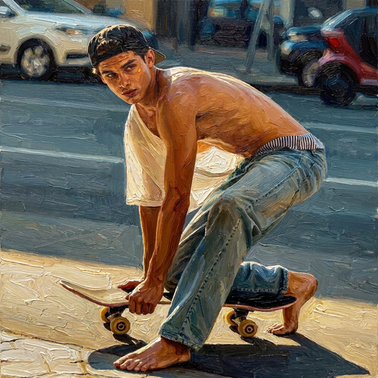 peinture huile sur toile faite sur commande - PORTRAIT SKATE