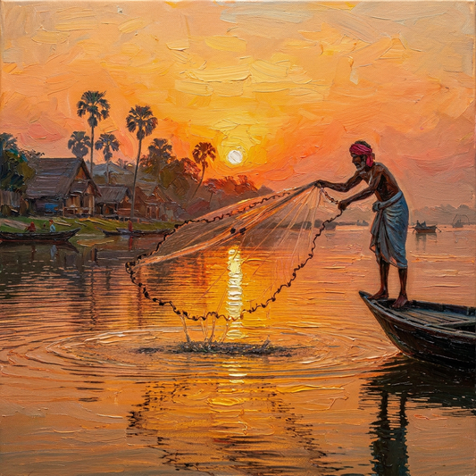 peinture huile sur toile faite sur commande - PORTRAIT PECHEUR