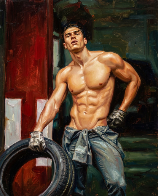 peinture huile sur toile faite sur commande - PORTRAIT MECANO