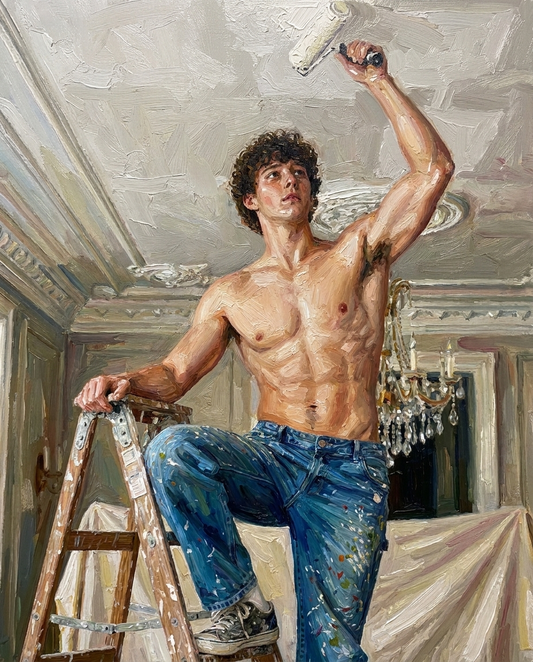 peinture huile sur toile faite sur commande - PORTRAIT WORKER