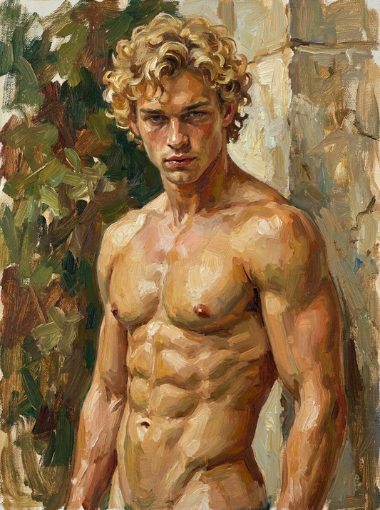 peinture huile sur toile faite sur commande - PORTRAIT TORSE NU