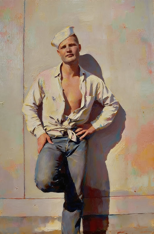 peinture huile sur toile faite sur commande - PORTRAIT BOGOSSE SAILOR