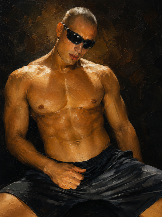 peinture huile sur toile faite sur commande - PORTRAIT  BOGOSSE DARK