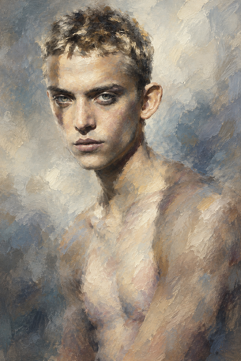 peinture huile sur toile faite sur commande - PORTRAIT BOGOSSE INCONNU