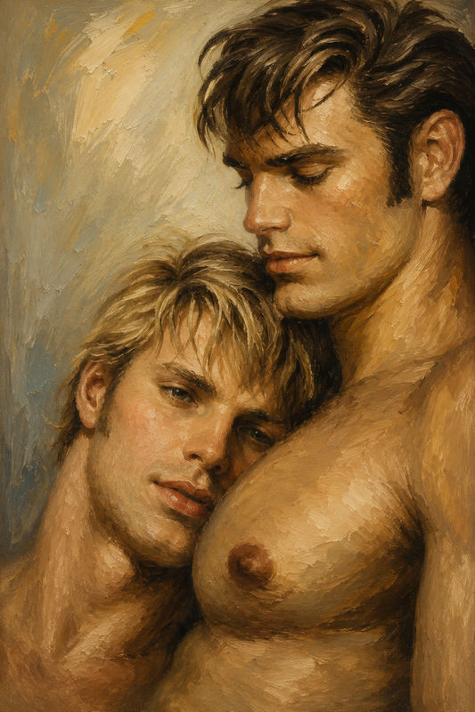 peinture huile sur toile faite sur commande - PORTRAIT JEUNE HOMMES queer